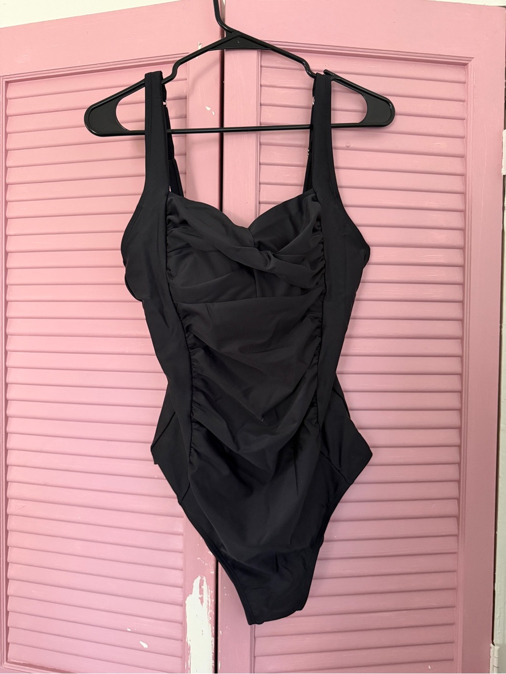 Cupshe Black Ruched One-Piece Swimsuit